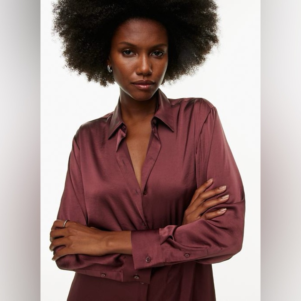 Wilfred Sail Satin Shirt - Spiced Burgundy (XXS)